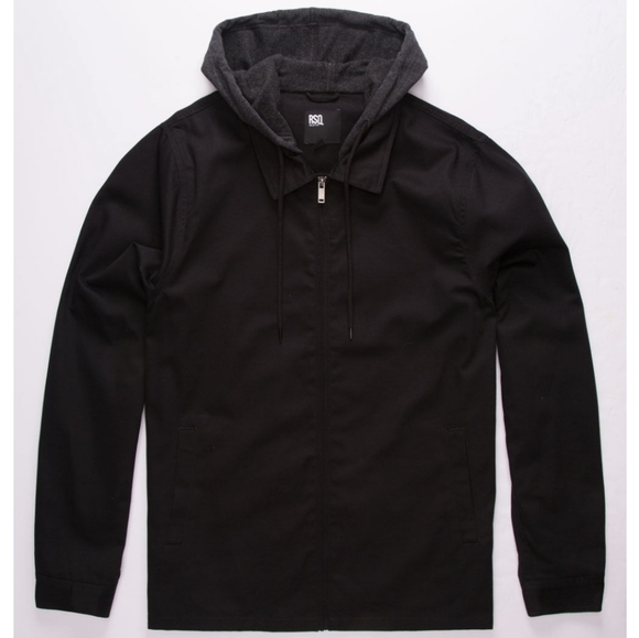 RSQ Black Hooded Men's Jacket size Small - Picture 2 of 5